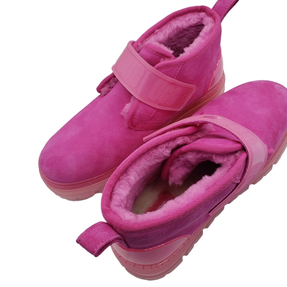 UGG Fuscia Pink Suede Round Toe Booties Slippers Size 9 - Picture 10 of 16